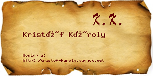 Kristóf Károly névjegykártya