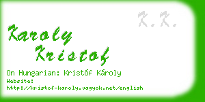 karoly kristof business card